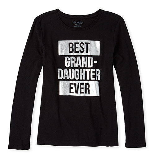 

s Matching Family Foil Best Ever Graphic Tee - Black T-Shirt - The Children's Place
