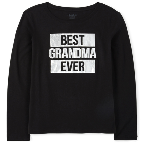 

Womens Matching Family Foil Best Ever Graphic Tee - Black T-Shirt - The Children' Place