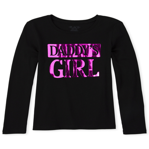 

s Foil Daddy's Girl Graphic Tee - Black T-Shirt - The Children's Place