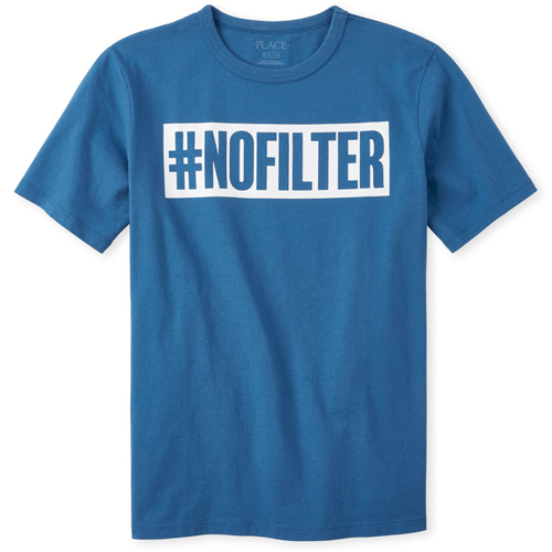 

Boys Boys No Filter Graphic Tee - Blue T-Shirt - The Children's Place