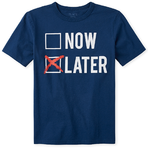 

Boys Boys Later Graphic Tee - Blue T-Shirt - The Children's Place