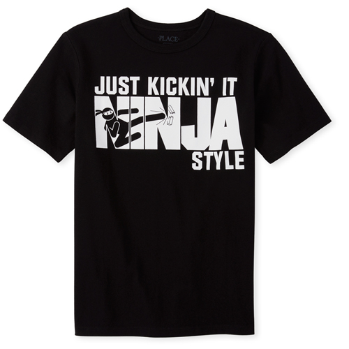 

Boys Boys Ninja Graphic Tee - Black T-Shirt - The Children's Place