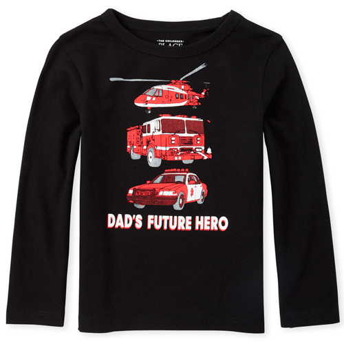 

s Baby And Toddler Boys Dad's Hero Graphic Tee - Black T-Shirt - The Children's Place