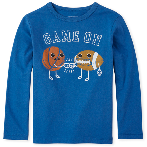 

s Baby And Toddler Boys Football Graphic Tee - Blue T-Shirt - The Children's Place