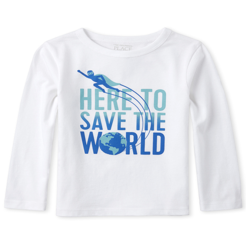 

s Baby And Toddler Boys Save The World Graphic Tee - White T-Shirt - The Children's Place