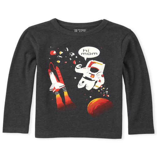 

s Baby And Toddler Boys Mom Astronaut Graphic Tee - Black T-Shirt - The Children's Place