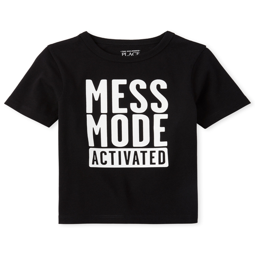 

s Baby And Toddler Boys Mess Mode Graphic Tee - Black T-Shirt - The Children's Place
