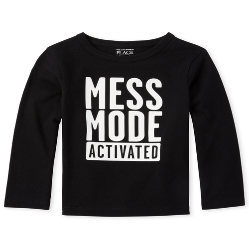 

s Baby And Toddler Boys Trouble Graphic Tee - Black T-Shirt - The Children's Place