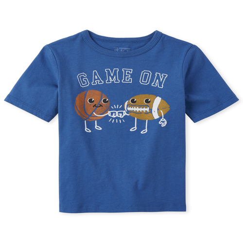 

s Baby And Toddler Boys Football Graphic Tee - Blue T-Shirt - The Children's Place