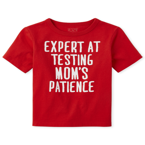 

s Baby And Toddler Boys Mom's Patience Graphic Tee - Red T-Shirt - The Children's Place