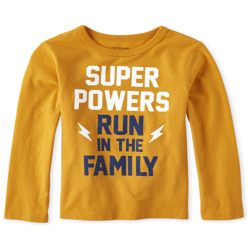 

s Baby And Toddler Boys Super Power Family Graphic Tee - Orange T-Shirt - The Children's Place