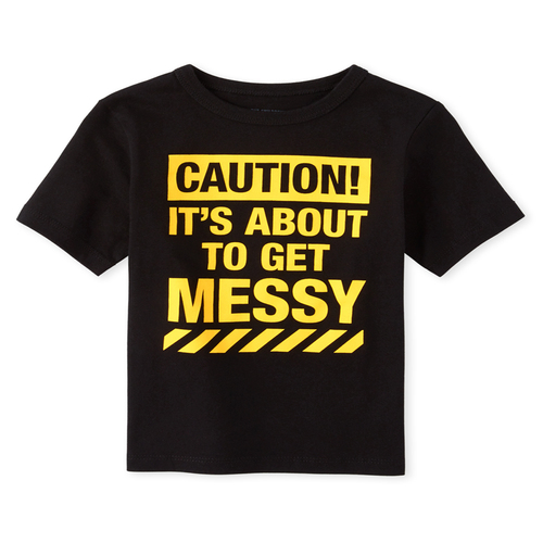 

s Baby And Toddler Boys Messy Graphic Tee - Black T-Shirt - The Children's Place