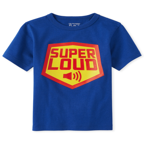 

s Baby And Toddler Boys Super Loud Graphic Tee - Blue T-Shirt - The Children's Place