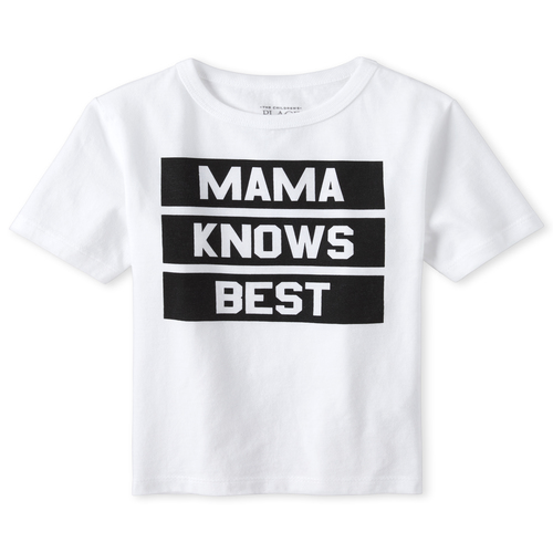 

s Baby And Toddler Boys Mama Knows Best Graphic Tee - White T-Shirt - The Children's Place