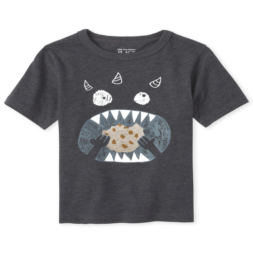 

s Baby And Toddler Boys Snack Monster Graphic Tee - Black T-Shirt - The Children's Place