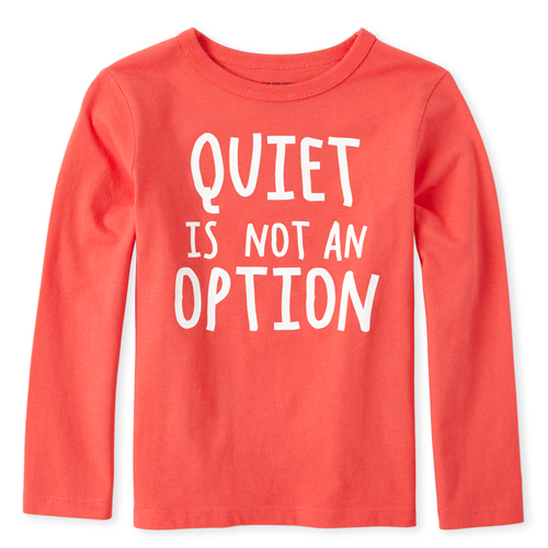 

s Baby And Toddler Boys Quiet Graphic Tee - Orange T-Shirt - The Children's Place