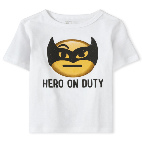 

s Baby And Toddler Boys Hero Emoji Graphic Tee - White T-Shirt - The Children's Place