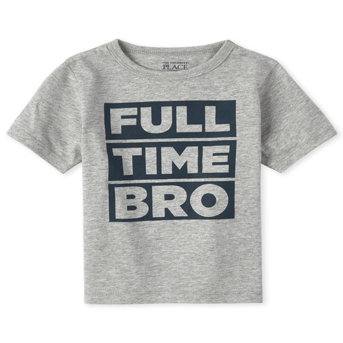 

s Baby And Toddler Boys Bro Graphic Tee - Gray T-Shirt - The Children's Place