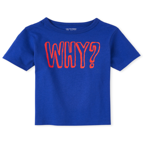 

s Baby And Toddler Boys Why Graphic Tee - Blue T-Shirt - The Children's Place