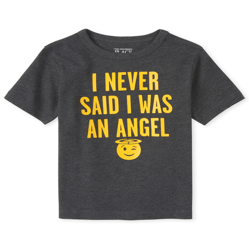 

s Baby And Toddler Boys Angel Graphic Tee - Black T-Shirt - The Children's Place