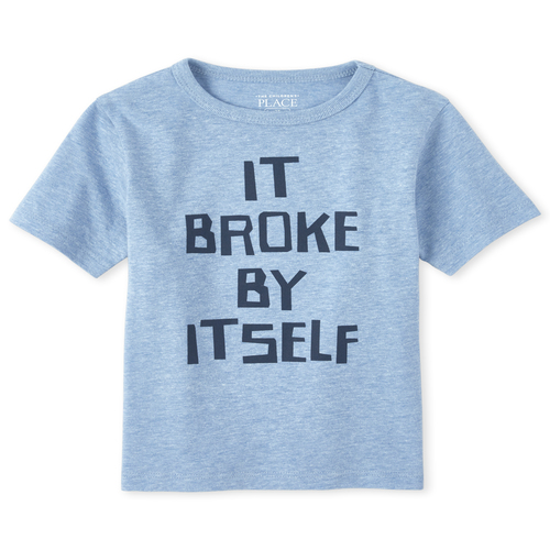 

s Baby And Toddler Boys It Broke Graphic Tee - Blue T-Shirt - The Children's Place