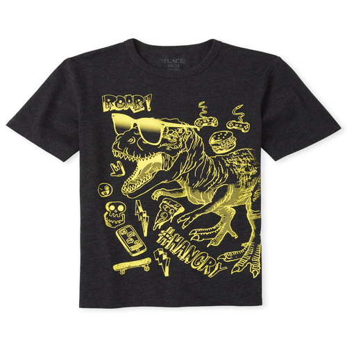 

Boys Boys Hangry Dino Graphic Tee - Black T-Shirt - The Children's Place