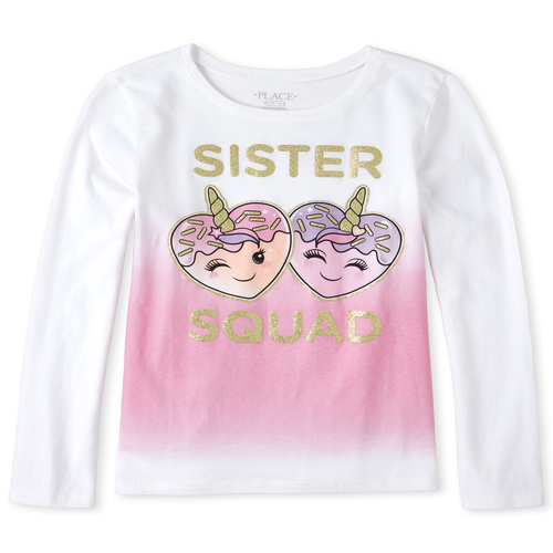 

Girls Glitter Unicorn Squishies Squad Matching Graphic Tee - White T-Shirt - The Children's Place