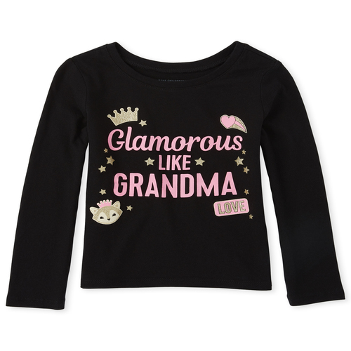 

s Baby And Toddler Glamorous Grandma Graphic Tee - Black T-Shirt - The Children's Place