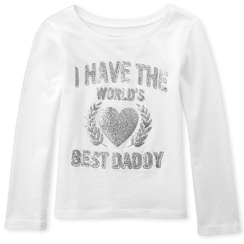 

s Baby And Toddler Glitter Best Daddy Graphic Tee - White T-Shirt - The Children's Place