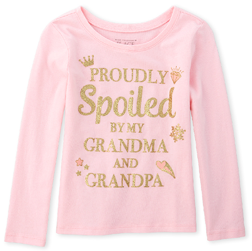 

s Baby And Toddler Glitter Spoiled Graphic Tee - Pink T-Shirt - The Children's Place