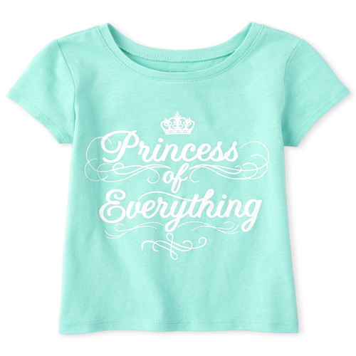 

s Baby And Toddler Glitter Princess Graphic Tee - Blue T-Shirt - The Children's Place