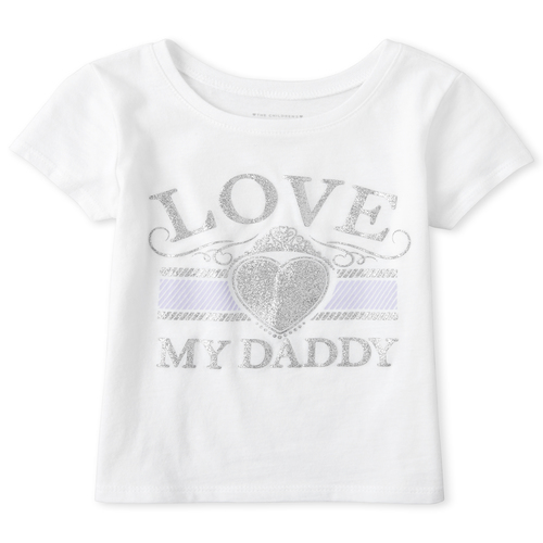 

s Baby And Toddler Glitter Love My Daddy Graphic Tee - White T-Shirt - The Children's Place