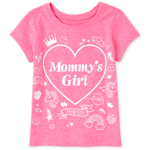 

s Baby And Toddler Glitter Mommy's Girl Graphic Tee - Pink T-Shirt - The Children's Place