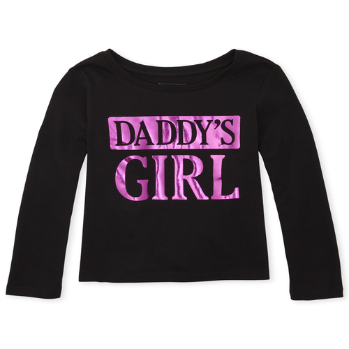 

s Baby And Toddler Foil Daddy's Girl Matching Graphic Tee - Black T-Shirt - The Children's Place
