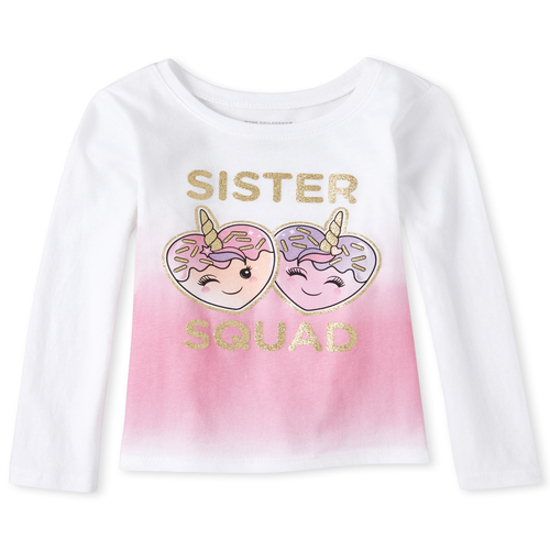 

s Baby And Toddler Glitter Unicorn Squishies Squad Matching Graphic Tee - White T-Shirt - The Children's Place