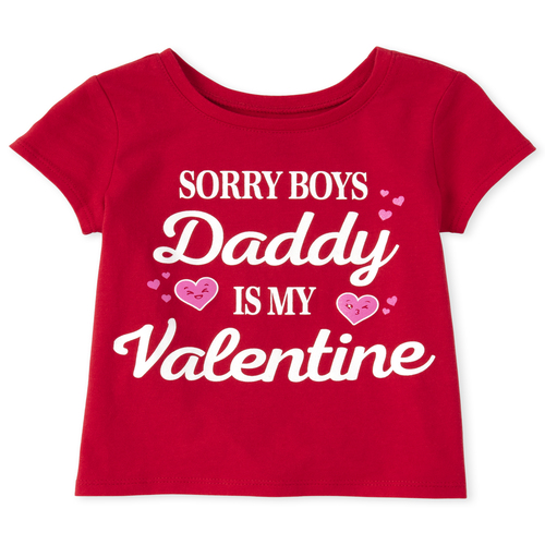 

s Baby And Toddler Glitter Daddy Valentine Graphic Tee - Red T-Shirt - The Children's Place