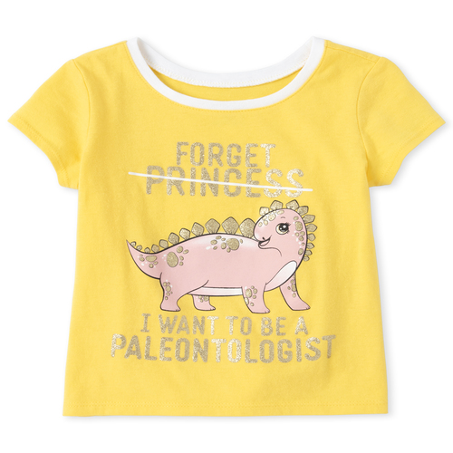 

s Baby And Toddler Glitter Paleontologist Matching Graphic Tee - Yellow T-Shirt - The Children's Place