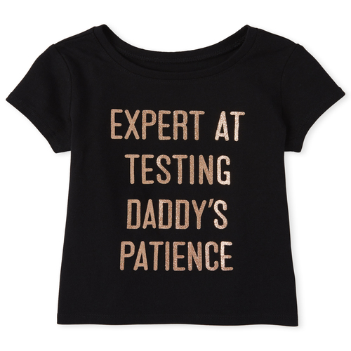 

s Baby And Toddler Glitter Daddy Graphic Tee - Black T-Shirt - The Children's Place