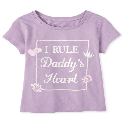 

s Baby And Toddler Glitter Daddy's Heart Graphic Tee - Purple T-Shirt - The Children's Place