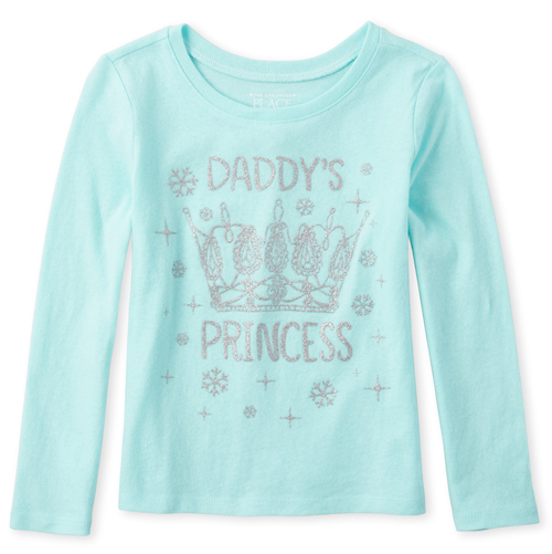 

s Baby And Toddler Glitter Daddy's Princess Graphic Tee - Green T-Shirt - The Children's Place