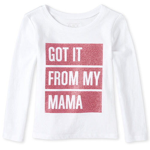 

s Baby And Toddler Glitter Mama Graphic Tee - White T-Shirt - The Children's Place