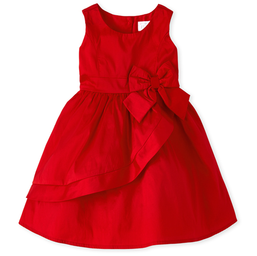 

s Toddler And Very Merry Ruffle Fit And Flare Dress - Red - The Children's Place