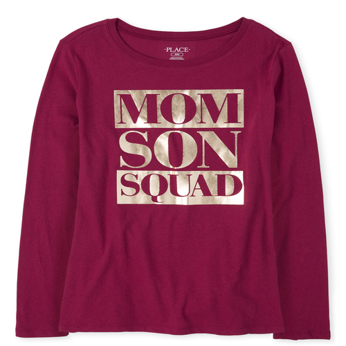 

Womens Matching Family Foil Squad Graphic Tee - Red T-Shirt - The Children' Place