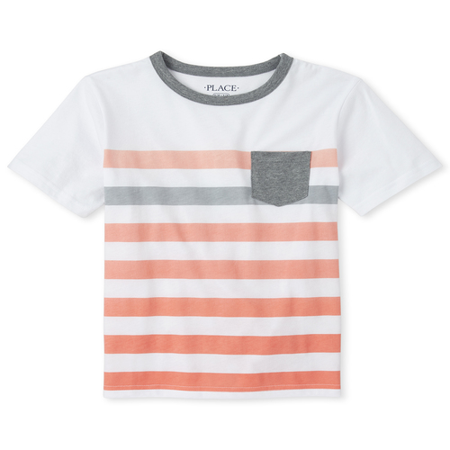 

Boys Boys Striped Pocket Top - Orange - The Children's Place
