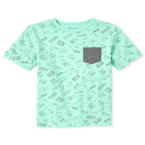 

s Boys Food Pocket Top - Green - The Children's Place