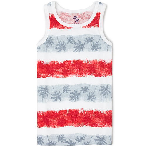 

Boys Boys Mix And Match Striped Palm Tree Tank Top - Red - The Children's Place