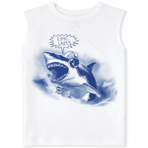 

s Boys Mix And Match Graphic Muscle Tank Top - White - The Children's Place