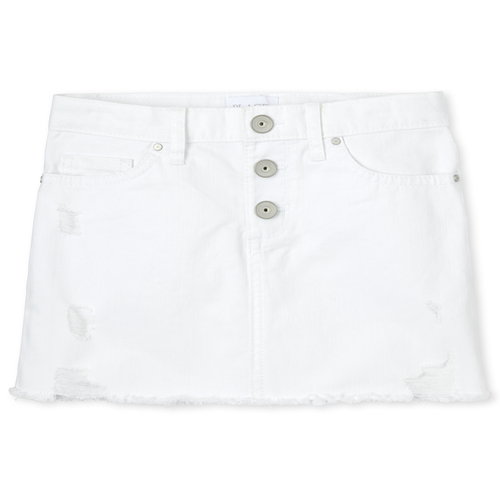 

s Distressed Denim Skirt - White - The Children's Place