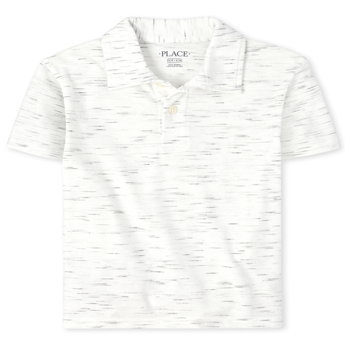 

Boys Boys Print Pique Polo - White - The Children's Place