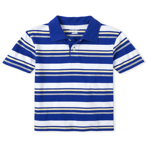

s Boys Striped Jersey Polo - Blue - The Children's Place